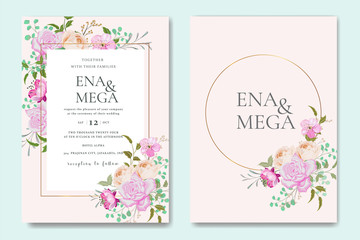 Fototapeta na wymiar Elegant wedding invitation card template 