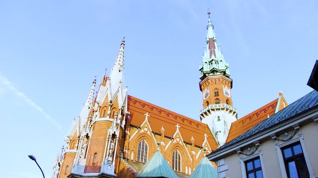European gothic church from the left side