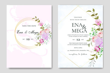 Elegant wedding invitation card template 