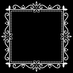 Vintage ornamental frame on black background