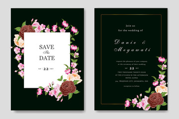 Elegant wedding invitation card template 