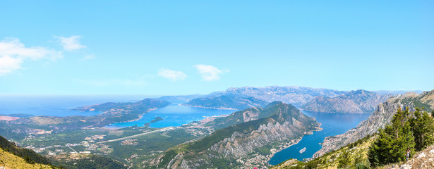 Fototapeta na wymiar Panorama of Kotor Bay