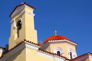 Fototapeta premium View of the dome of Christian orthodox church in Athens, Greece.