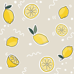 seamless pattern with citrus fruits