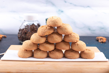 Ladyfinger biscuits in a white platter