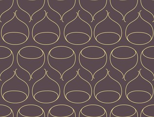 Seamless ogee pattern with chestnuts