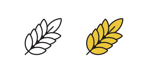 Wheat Agriculture icon in the vector. Cereal symbol on an isolated white background. Vector illustration in flat style