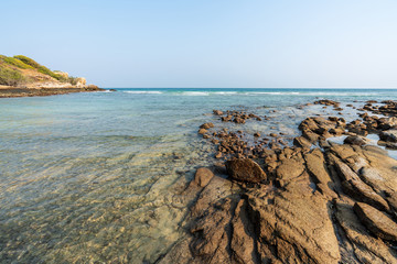 beautiful blue sky tropical paradise coast beach ocean summer sea view at PP Island, Krabi, Phuket, Thailand.