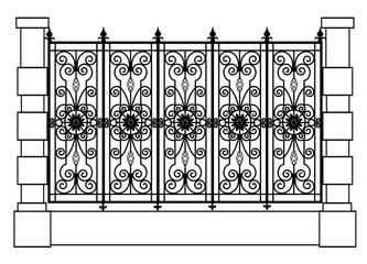 black forged fence