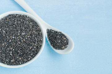 Chia seeds. healthy superfood for proper nutrition.