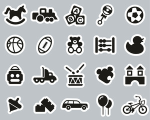 Toys Icons Black & White Sticker Set Big