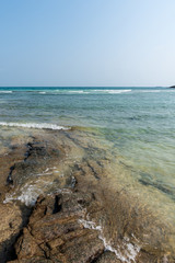 beautiful blue sky tropical paradise coast beach ocean summer sea view at PP Island, Krabi, Phuket, Thailand.