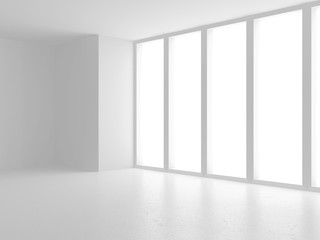 Abstract White Architecture Design Concept. 3d Render Illustration