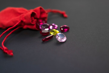 Gems on a dark background