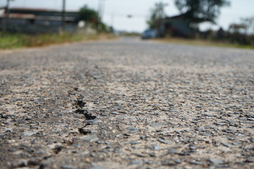 Cracks of reinforced concrete road Through a long service life