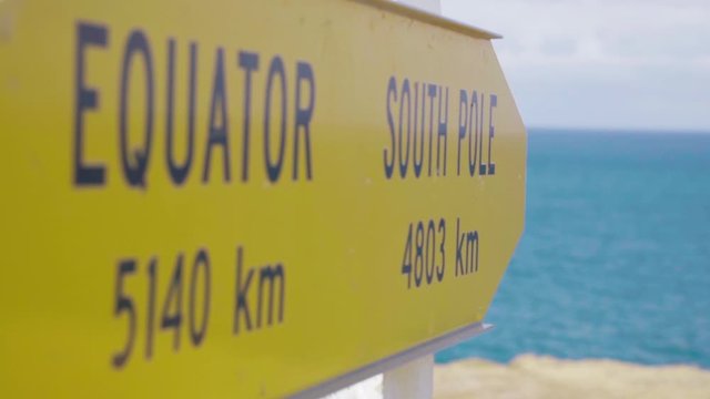 New Zealand Slope Point - Sign distance to south pole and equator