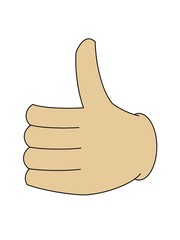 hand with thumb up and thumb up