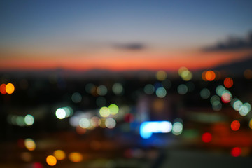 image blur bokeh light of the city