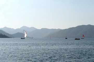 Yachts in the Bay near the Turkish city of Marmaris