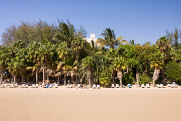 Plakat Beach of Morro Jable, Jandia, Fuerteventura, Canary Islands, Spain, Europe