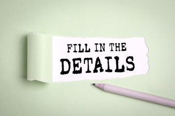 Fill In The Details. Survey, Information, Warranty and Service Concept