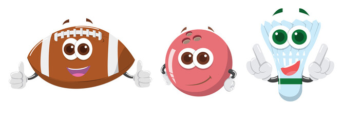 Obraz premium Football Bowling Badminton