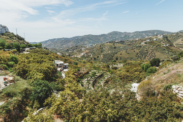 Obraz premium Views from Frigiliana, Malaga, Spain. White villages. Avocado Field