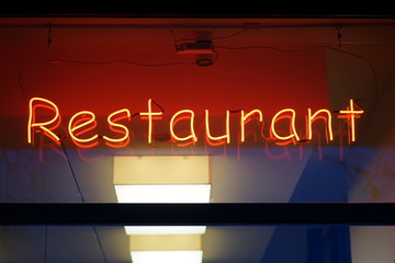 Red dark orange neon sign 