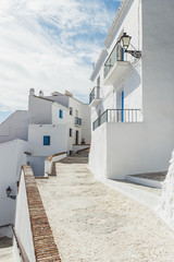 Nice typical street of Frigiliana, Andalucia, Spain.