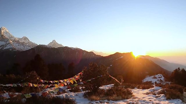 This is a sunrise of himalayas poon hill. 