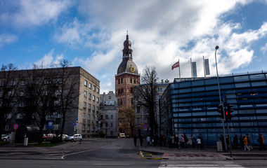 April 24, 2018 Riga, Latvia. The Dome Cathedral.in the old town in Riga.