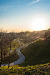 Sunset over Asolo hills Italy