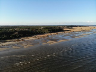 Aerial view of conservation area Peenemuender Haken. Struck and Ruden, Baltic Sea