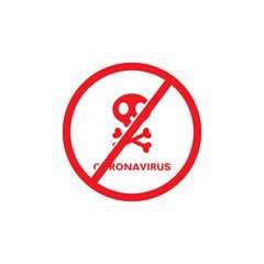 skeleton icon. coronavirus stop. vector symbol on white background