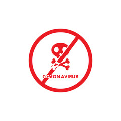 skeleton icon. coronavirus stop. vector symbol on white background