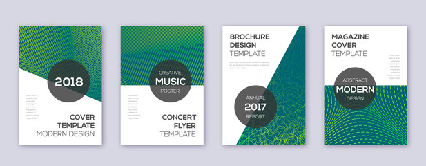 Modern brochure design template set. Green abstrac