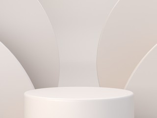 Pastel colors shapes on natural pastel colors abstract background. Minimal  cylinder podium. Scene with geometrical forms. Empty showcase, cosmetic product presentation. Fashion magazine. 3d render. 