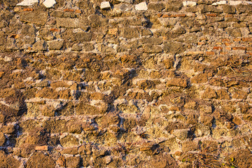 Close Capture on old brick-wall, Abstract texture Background.