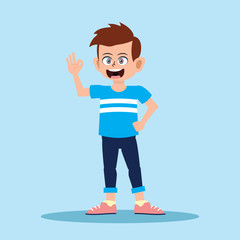 Front view animated character, separate parts of body. Fashionable various views poses and gestures. Cartoon style, flat vector illustration.