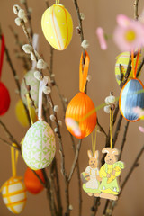 Fototapeta na wymiar Easter spring colorful home decoration