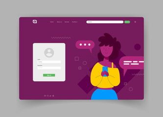 Vector modern colorful landing page