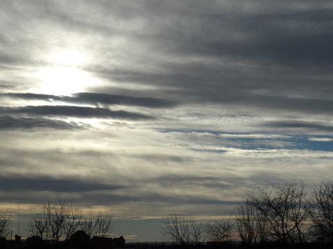 sunset over the clouds