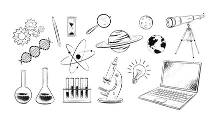 Obraz premium Vector set of science illustrations