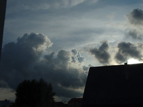 sky and clouds over the city