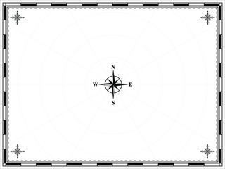 Old blank map background. Blank sky map background.  Vector illustration.