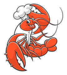 Cartoon lobster cook