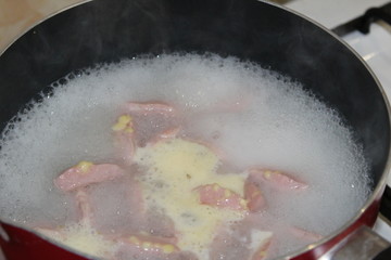 cooking pancakes on a pan