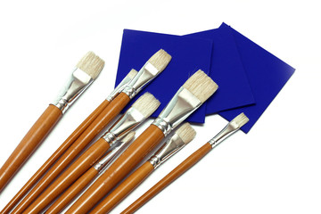 Fototapeta premium brushes and canvas on a white background