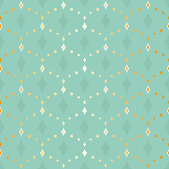 Vector Art Deco Detailed Gold Effect Chain on Aqua Menthe seamless pattern background.