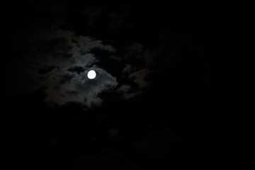 Moon and clouds